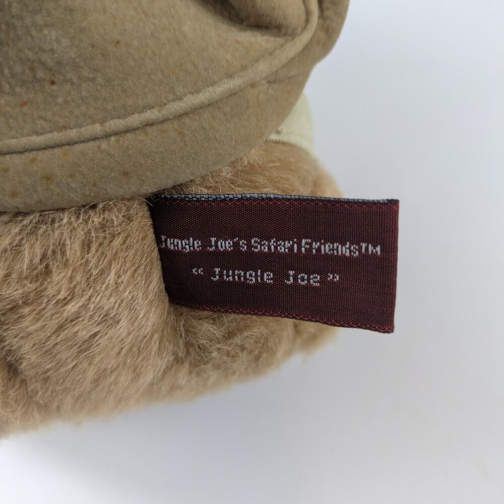 Jungle Joe Talking Brown Teddy Bear Plush Vintage Safari Friends 8" 1998 Hat - Picture 9 of 16